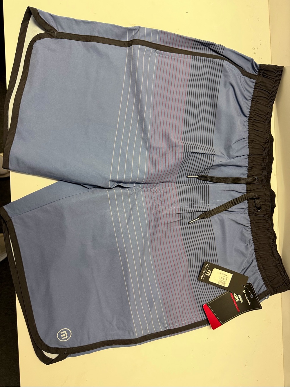 Travis Mathew Blue Striped Men's Board Shorts